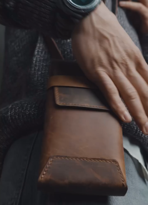 Leather Travel Crossbody Sling Bag 