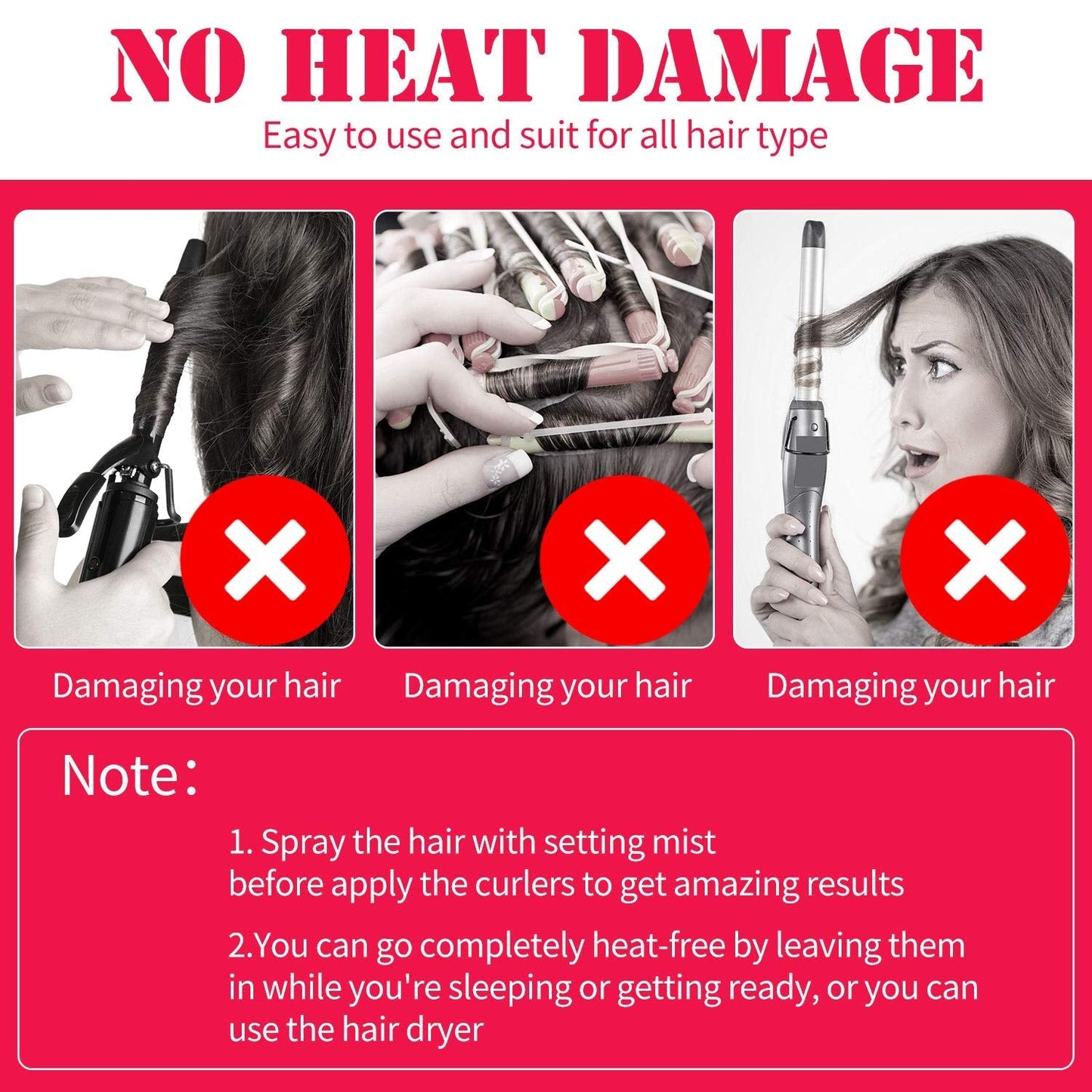 Reusable Hair Curlers ( Pack of 12 )