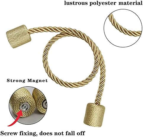 Strong Magnetic Premium Curtain Tiebacks Pack of 1 Pair ( Golden Color )