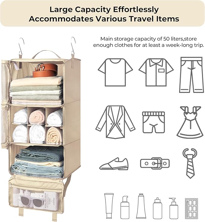 Extra Large Hanging Luggage Organizer
