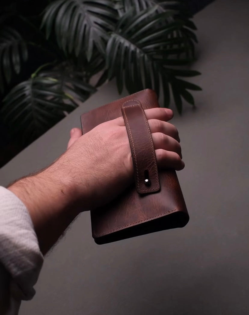 Leather Hand Strap Wallet Case