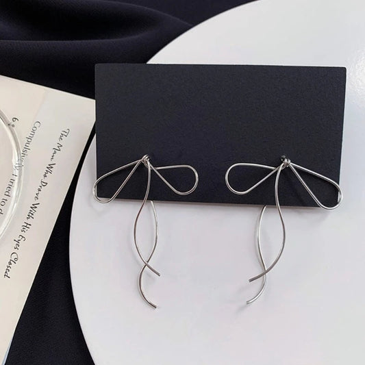 Long Bow Dangle Earrings