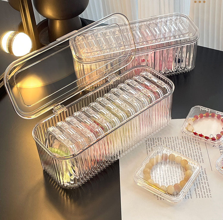 Large Capacity Transparent Plastic Jewelry Organizer Storage Box