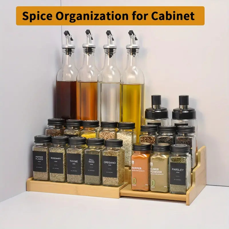 Bamboo Spice Rack For Kitchen