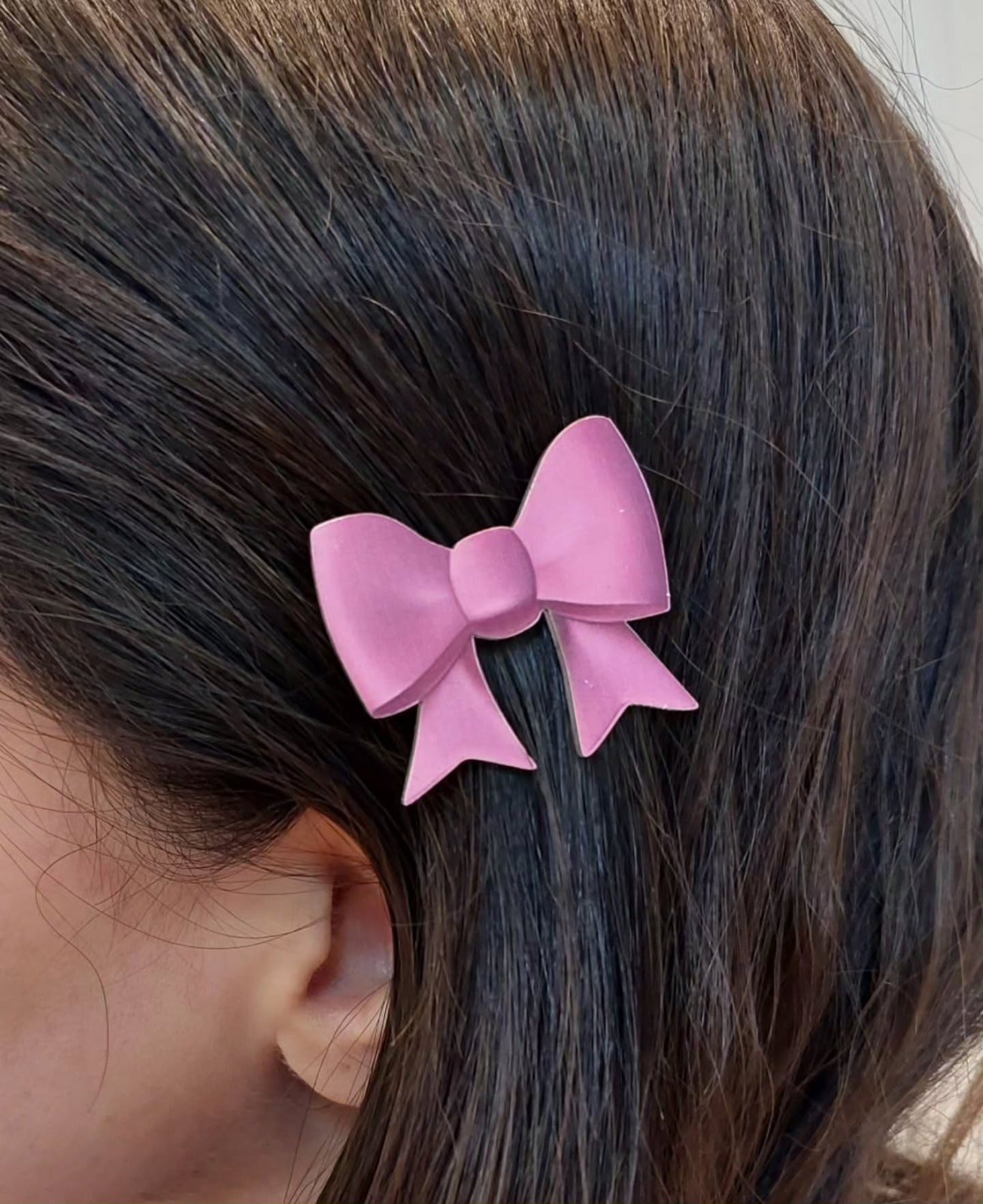 Pink Bow Hair Clips