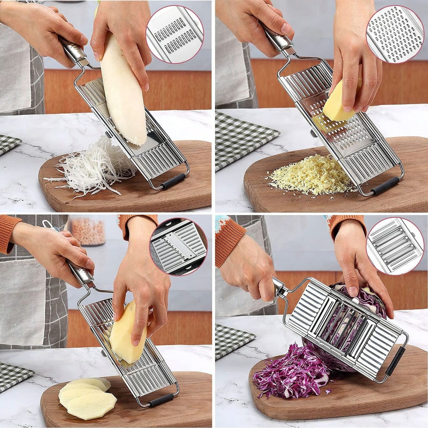 Stainless Steel Vegetable Slicer & Grater