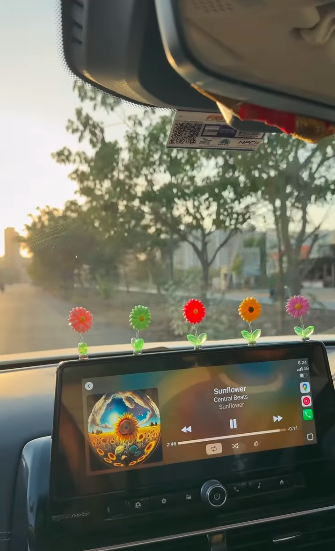 Multi color Sunflower Car Dashboard Decor  (Pack of 5)